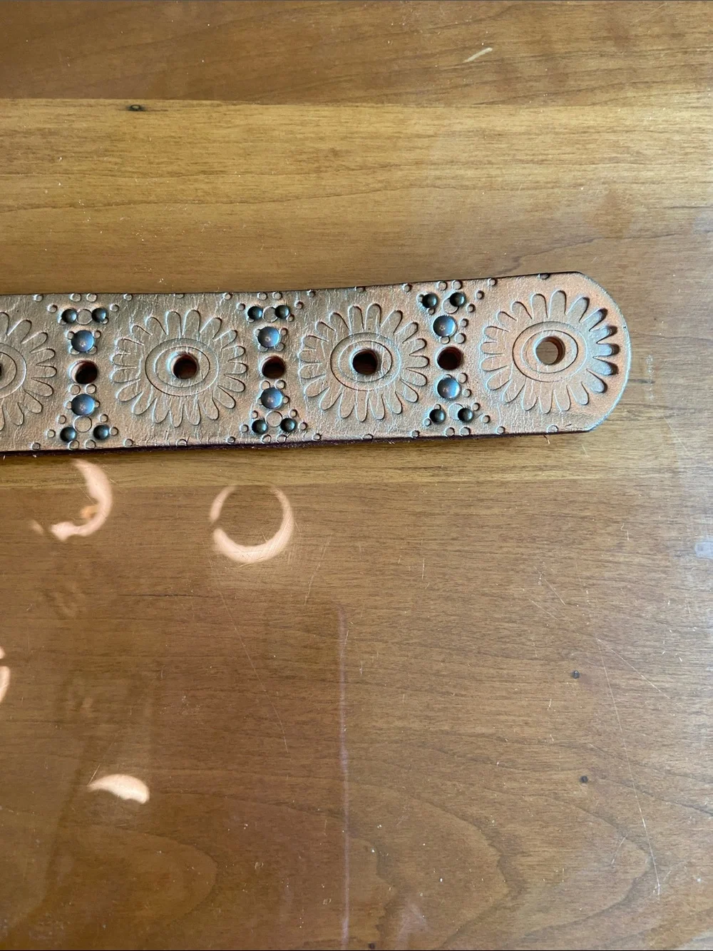 Fossil Woven Leather Accent Belt - Gold. M